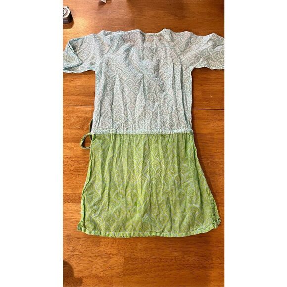 Roller Rabbit Green White Draw String Dress Kids Size 8 - Picture 8 of 9